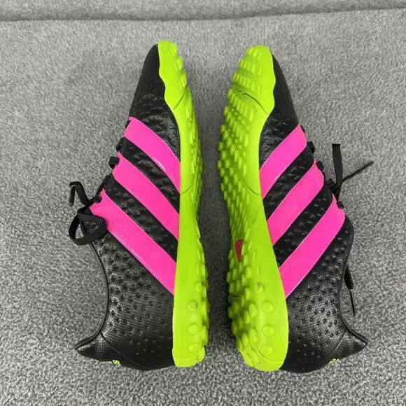 Adidas Shoes Mens Size 6 Black Pink Green Traxion Turf‎ Soccer Cleats AF4985